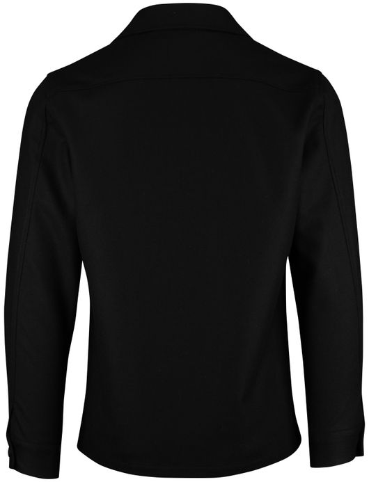 Cavallaro overshirt zwart effen slim fit
