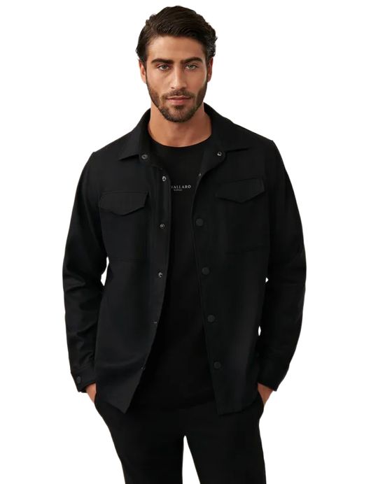 Cavallaro Giovi Overshirt zwart wol