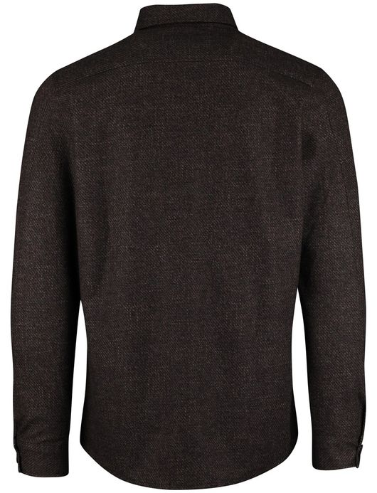 Cavallaro Zento overshirt bruin effen slim fit
