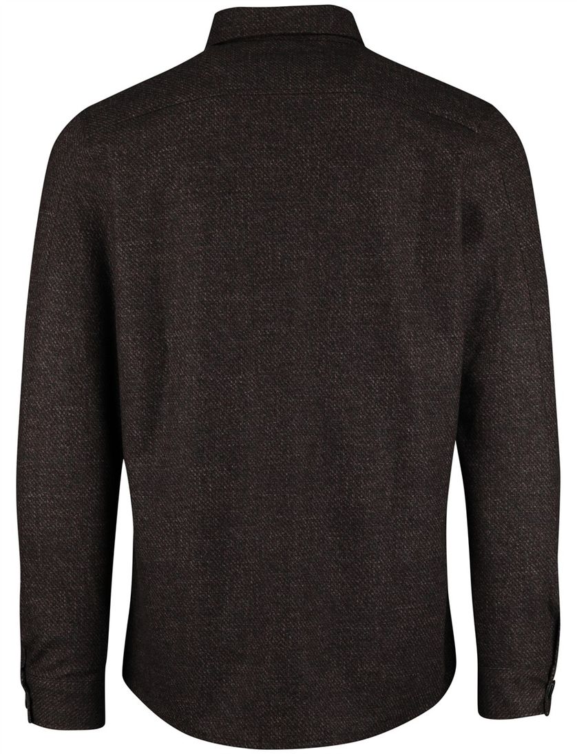 Cavallaro Zento overshirt bruin slim fit effen