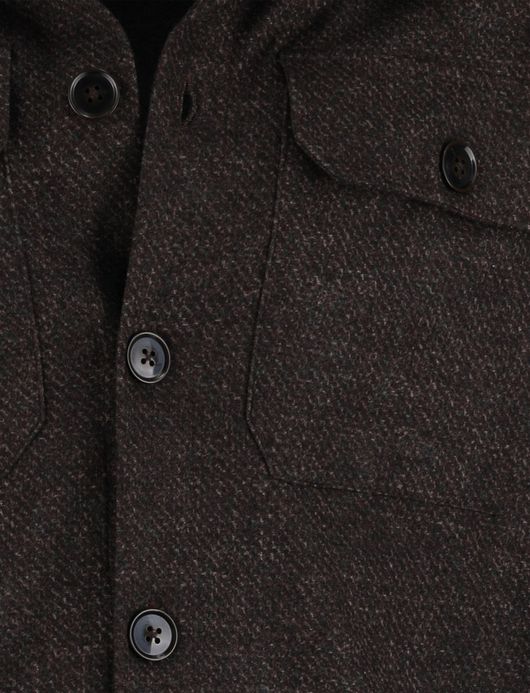 Cavallaro Zento overshirt bruin effen slim fit