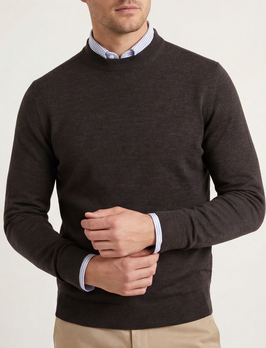 Portofino trui turtle neck bruin extra lang