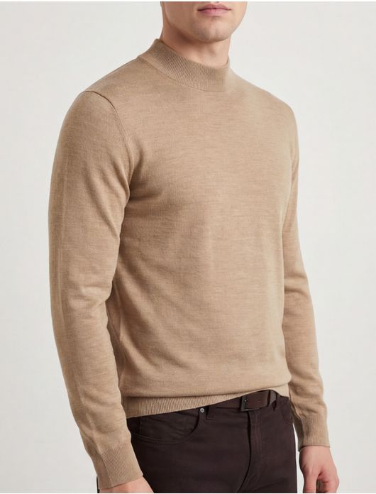 Portofino Turtleneck Beige merinowol