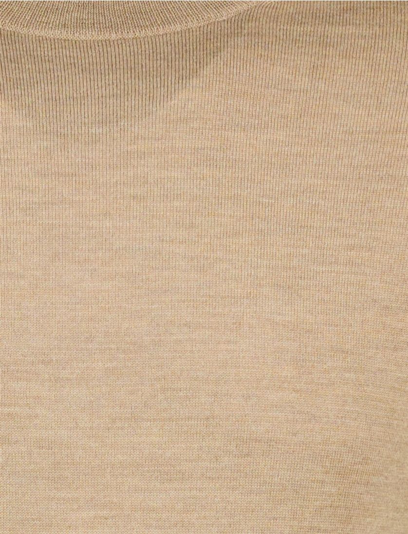 Portofino Turtleneck Beige merinowol gemêleerd