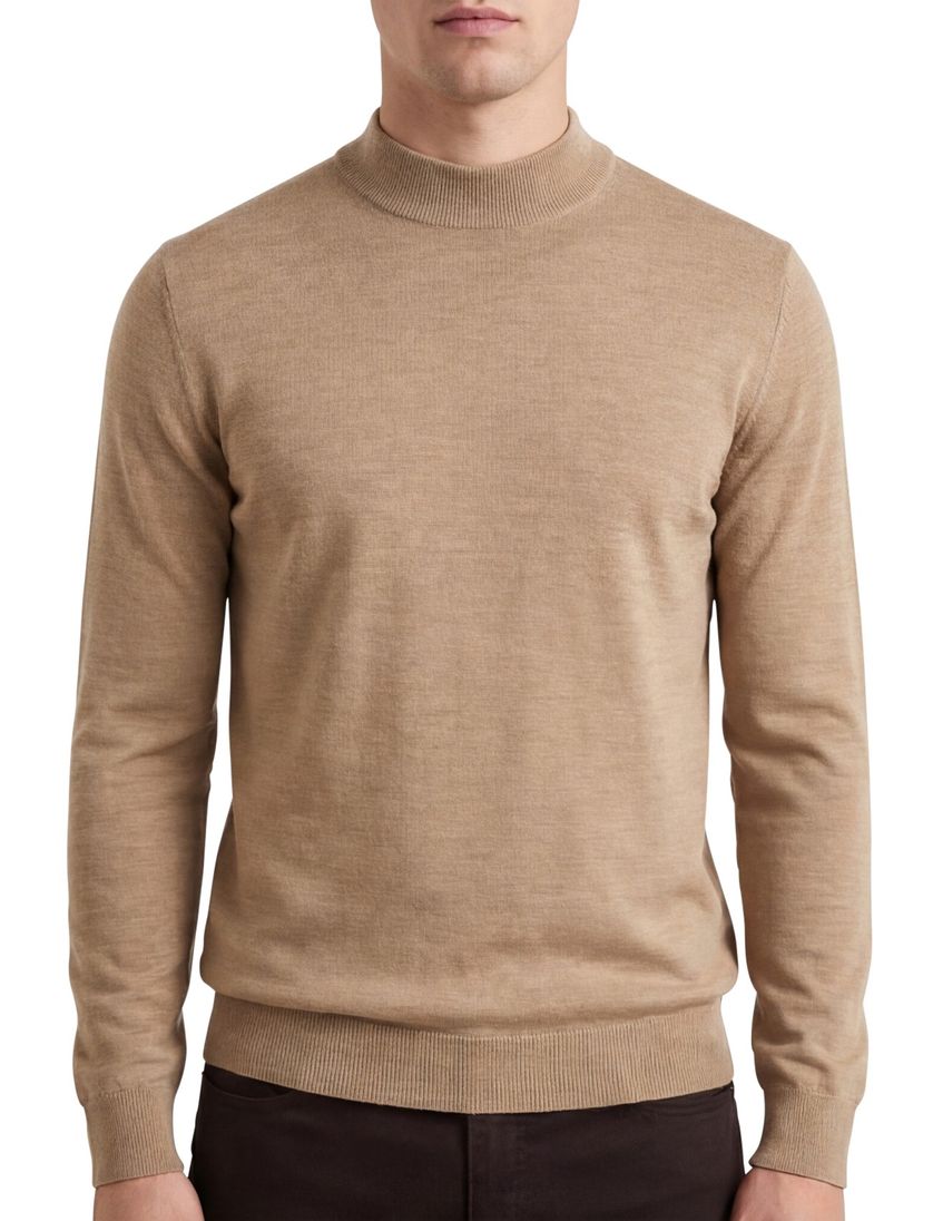 Portofino Turtleneck Beige merinowol gemêleerd