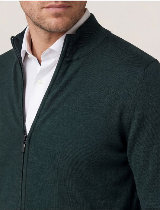 Portofino vest merinowol donkergroen