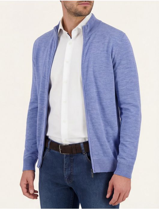 Portofino vest merinowol lichtblauw