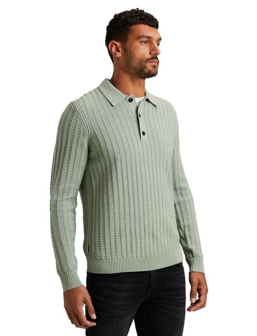 Cast Iron poloshirt effen groen katoen normale fit