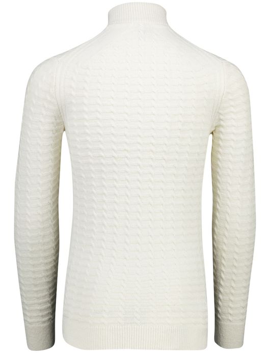 Slim fit half zip trui Cast Iron creme