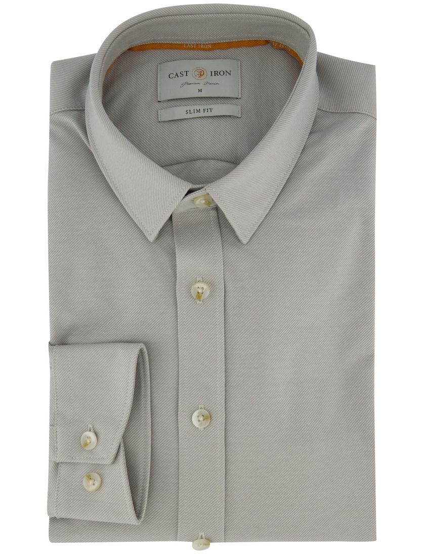 Cast Iron overhemd slim fit grijs