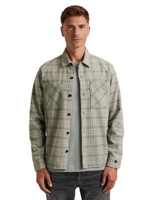 Cast Iron Cast Iron overshirt geprint grijs katoen normale fit