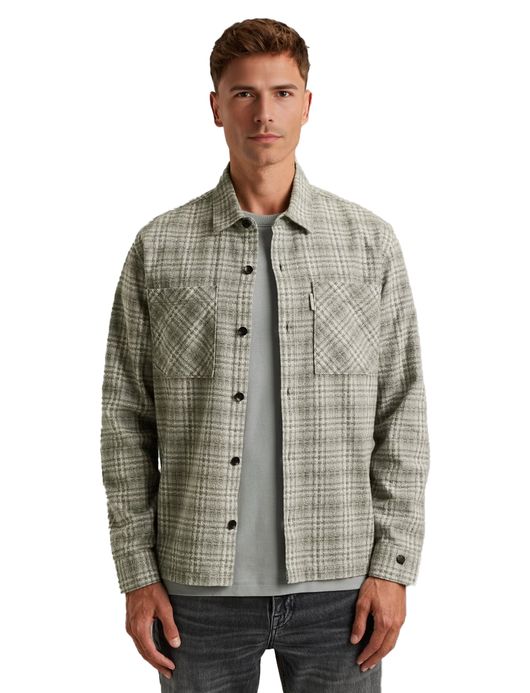 Cast Iron overshirt geprint grijs katoen normale fit