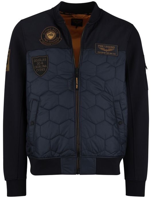 PME Legend Interlock effen navy vest gevoerd