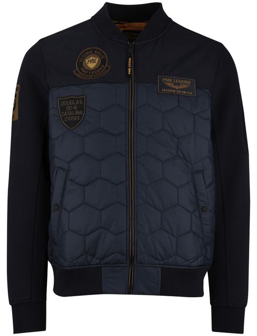 PME Legend Interlock effen navy vest gevoerd