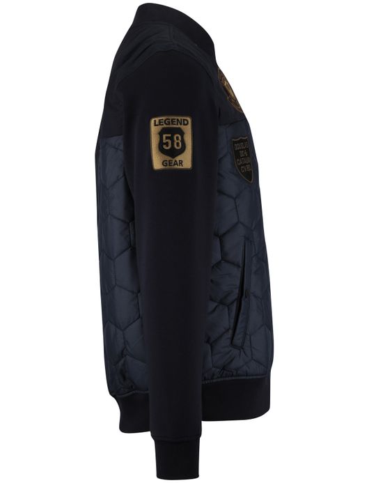 PME Legend Interlock effen navy vest gevoerd
