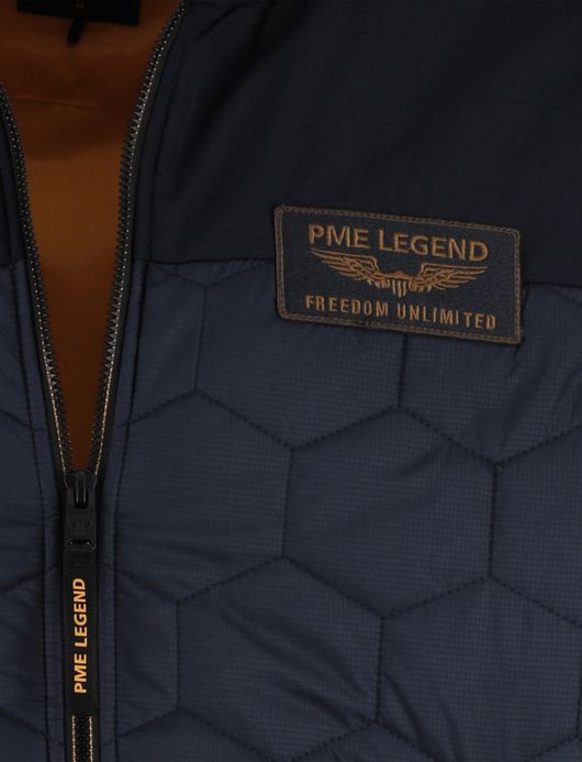 PME Legend Interlock effen navy vest gevoerd
