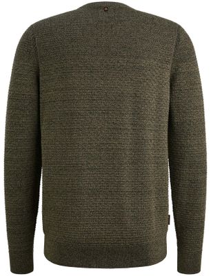 PME Legend PME Legend Trui donker groen ronde hals katoen patroon