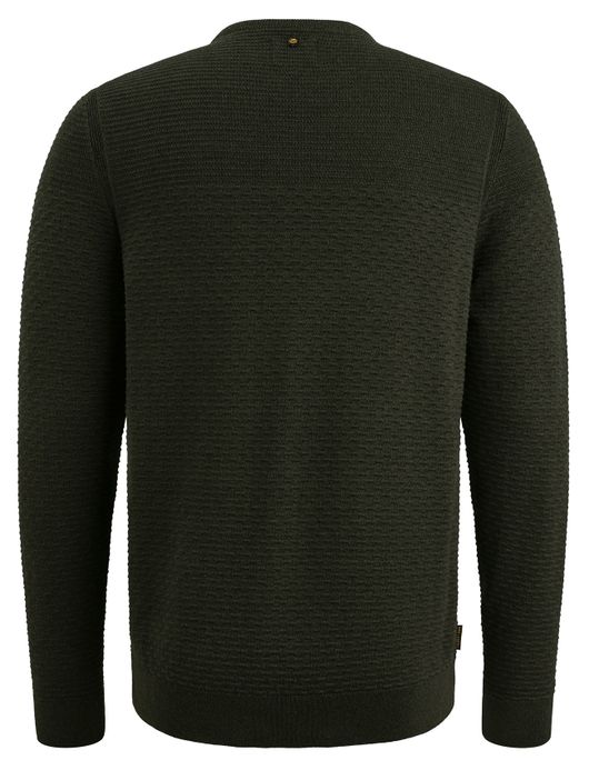 PME Legend Trui zwart katoen patroon ronde hals