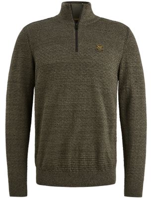 PME Legend PME Legend Trui groen half zip katoen patroon