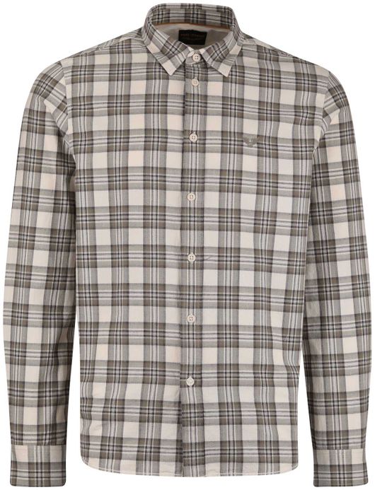 PME Legend overhemd geruit bruin normale fit katoen