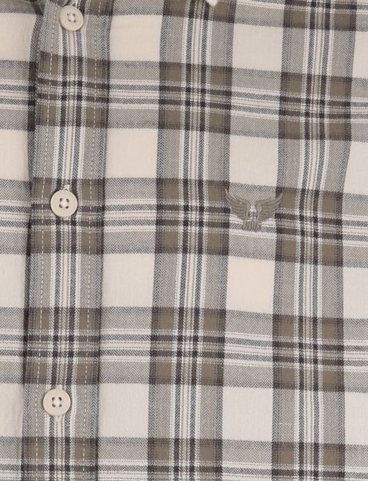 PME Legend overhemd geruit bruin normale fit katoen