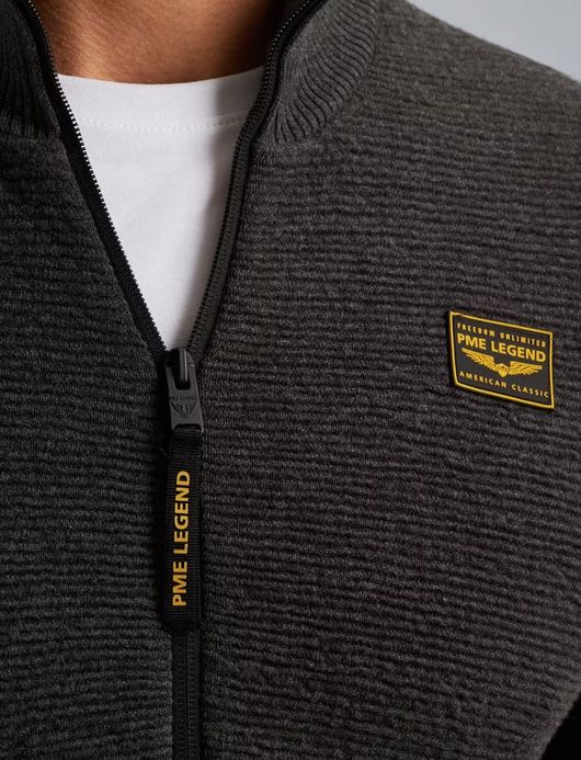 PME Legend Vest Grijs rits structuur
