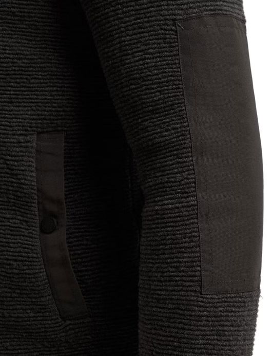 PME Legend Vest grijs structuur elleboog patches zwarte rits