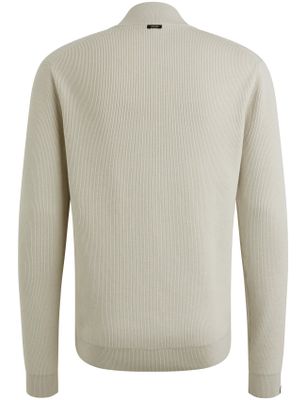 Vanguard Trui Vanguard Creme Half Zip opstaande kraag zwarte rits