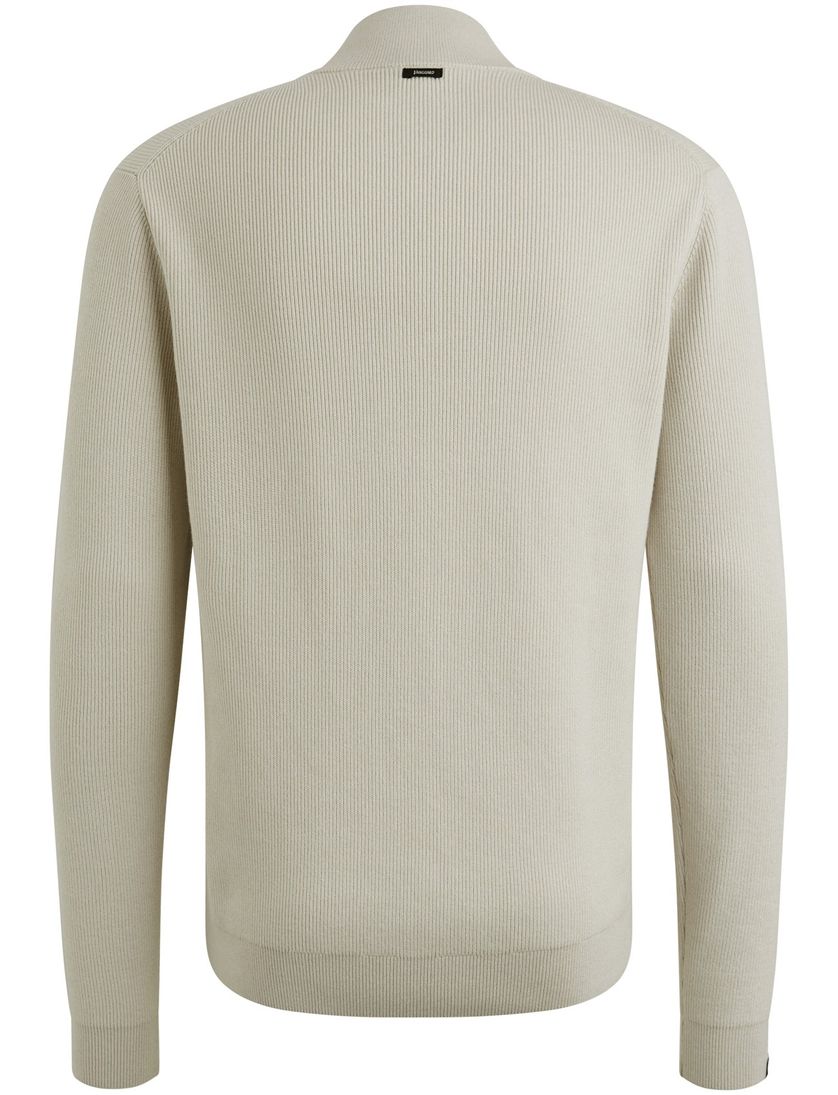 Trui Vanguard Creme Half Zip opstaande kraag zwarte rits