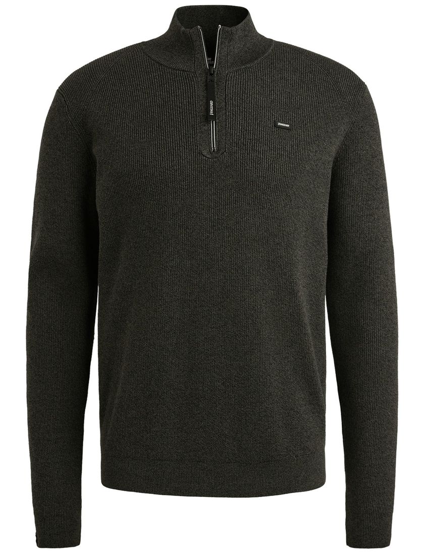 Trui Vanguard Grijs Half Zip opstaande kraag zwarte rits