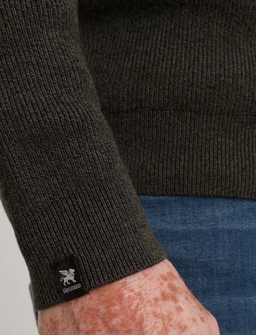 Trui Vanguard Grijs Half Zip opstaande kraag zwarte rits