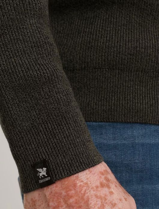 Vanguard Trui zwart half zip opstaande kraag