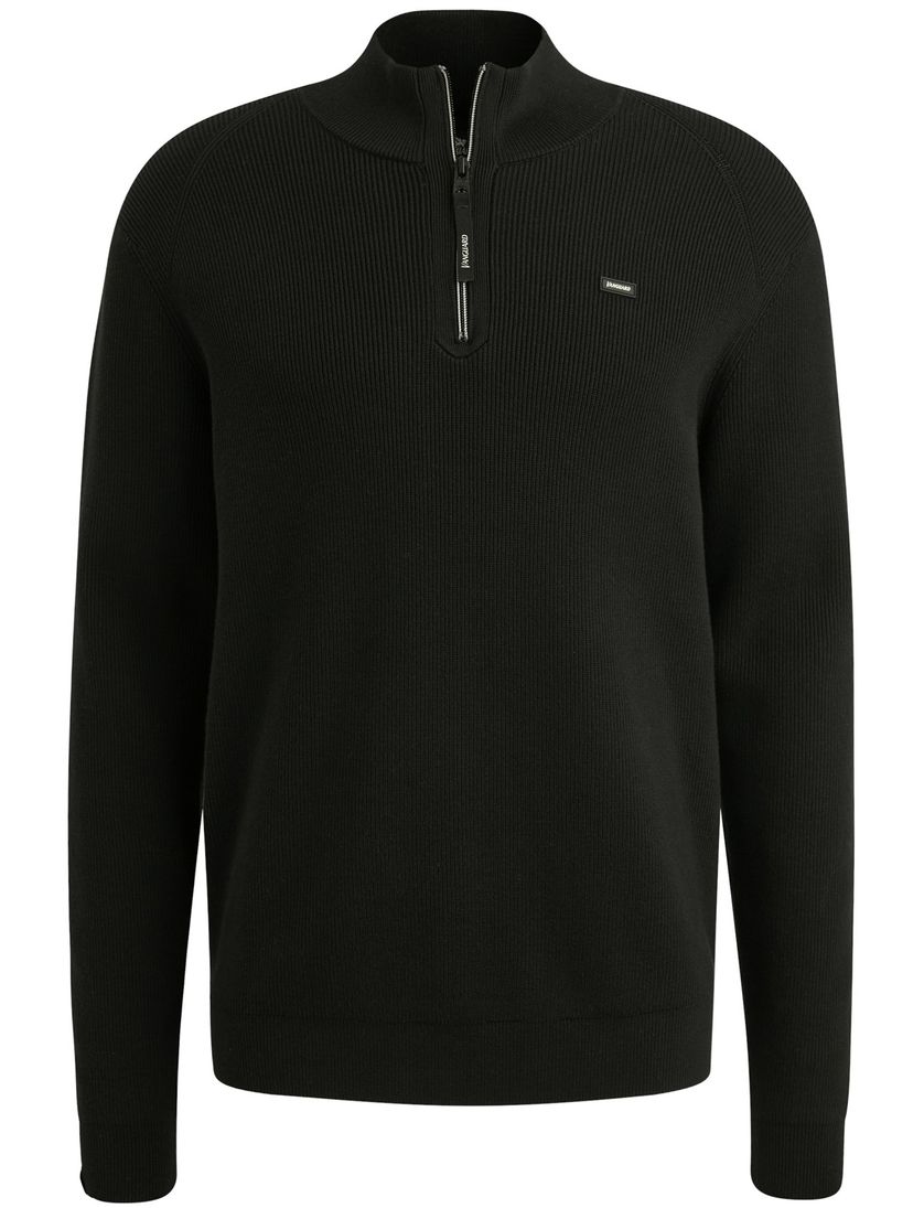 Trui Vanguard Zwart Half Zip opstaande kraag zwarte rits