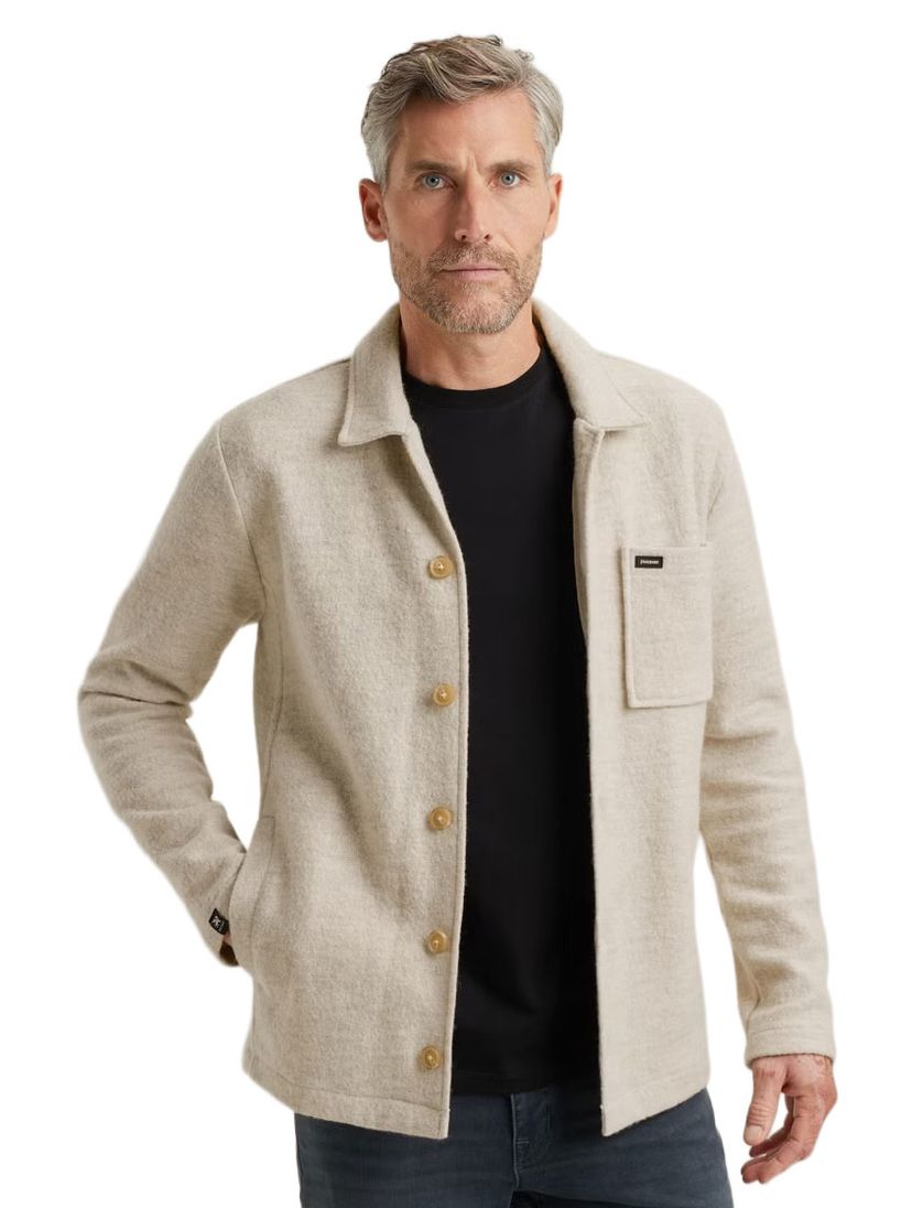 Vest Vanguard Beige knopen een borstzak merinowol