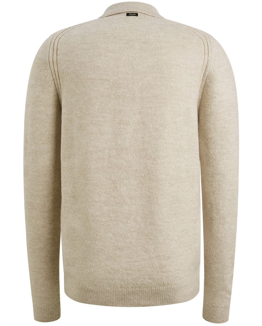 Vanguard half zip effen trui beige