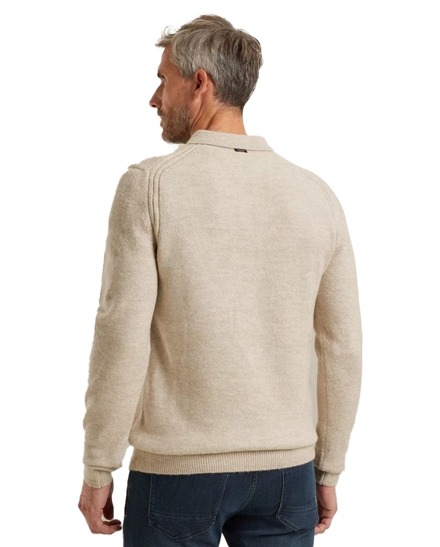 Vanguard half zip effen trui beige