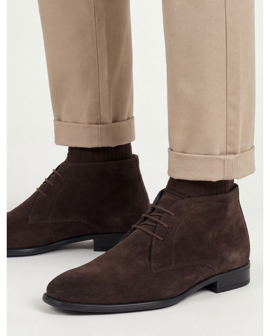 Giorgio veterschoen donkerbruin suede