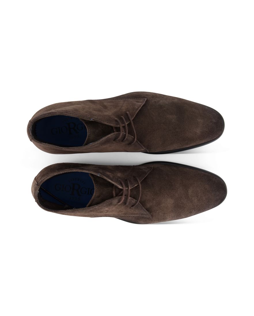 Giorgio veterschoen donkerbruin suede