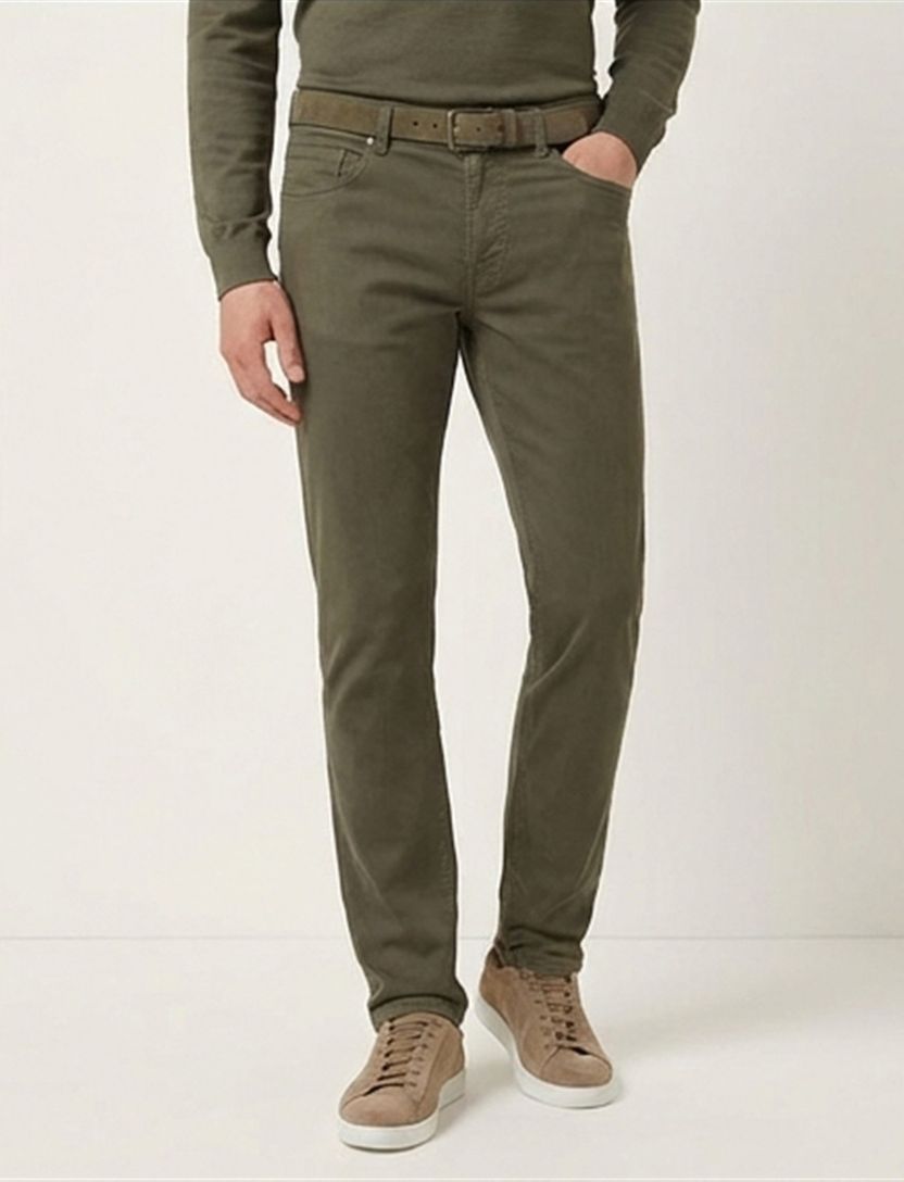 Pierre cardin groen broek effen katoen