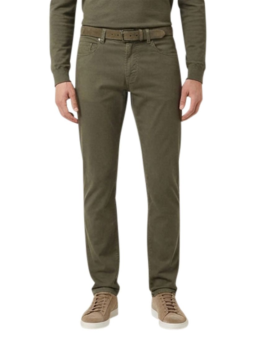 Pierre cardin groen broek effen katoen