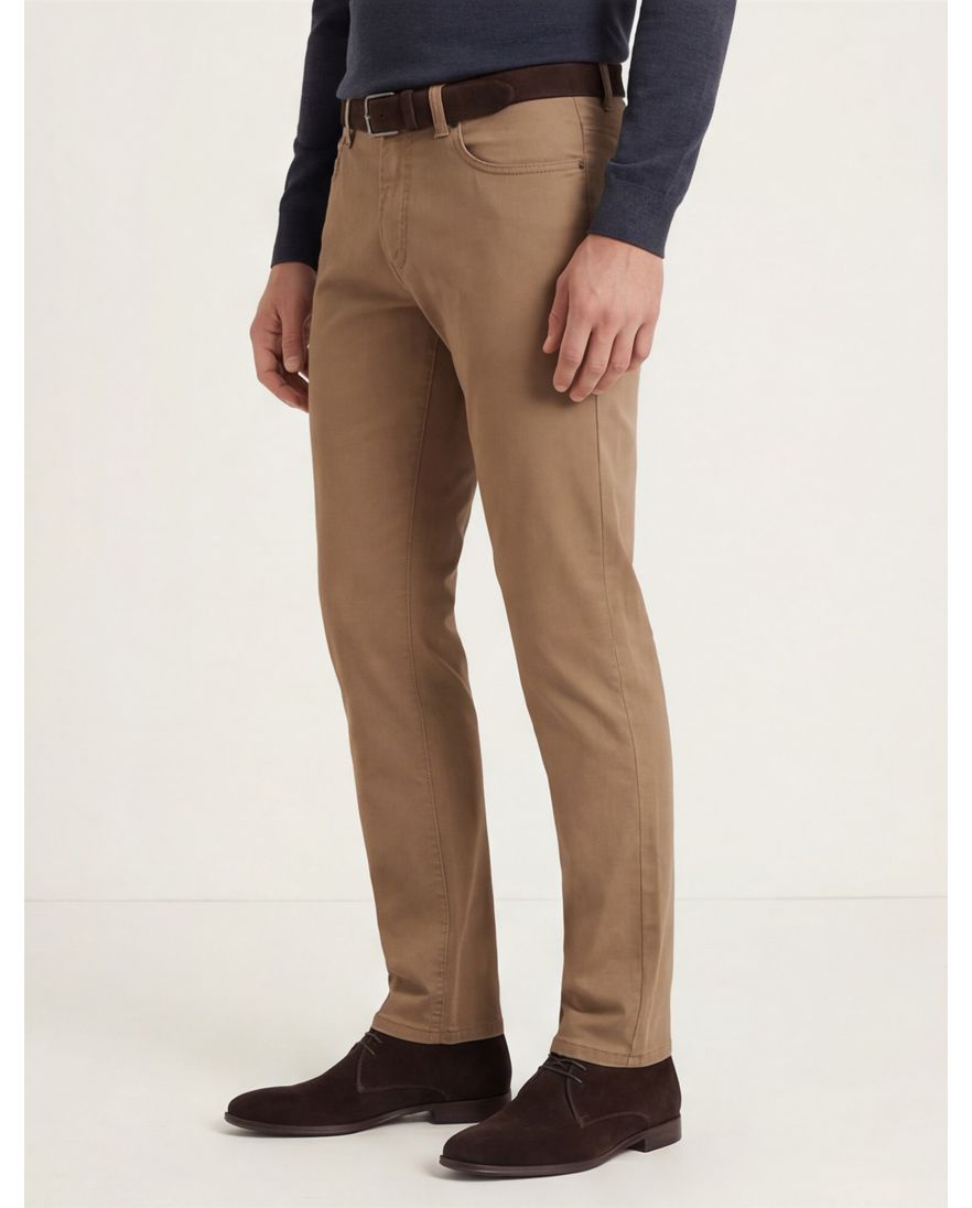 Pierre cardin beige katoen effen broek 5-pocket