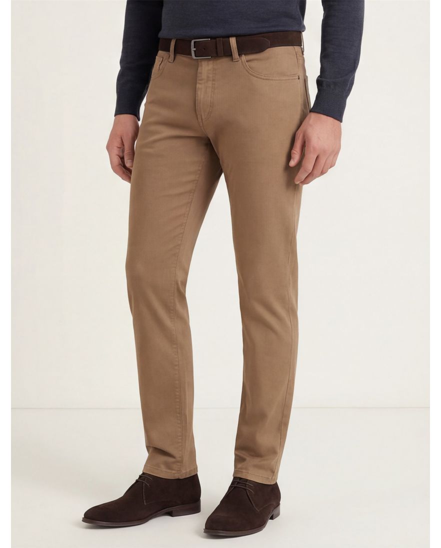 Pierre cardin beige katoen effen broek 5-pocket