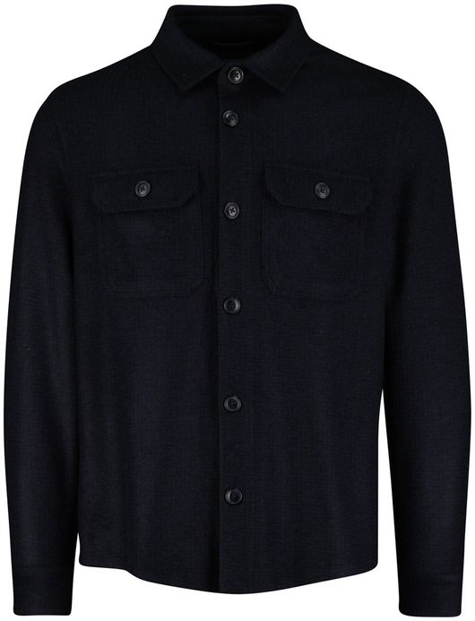 Cavallaro overshirt donkerblauw effen slim fit