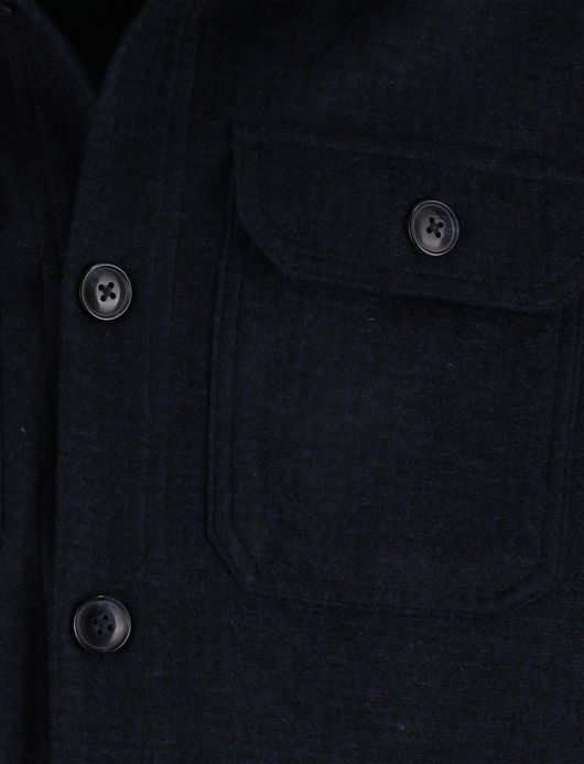 Cavallaro overshirt donkerblauw effen slim fit