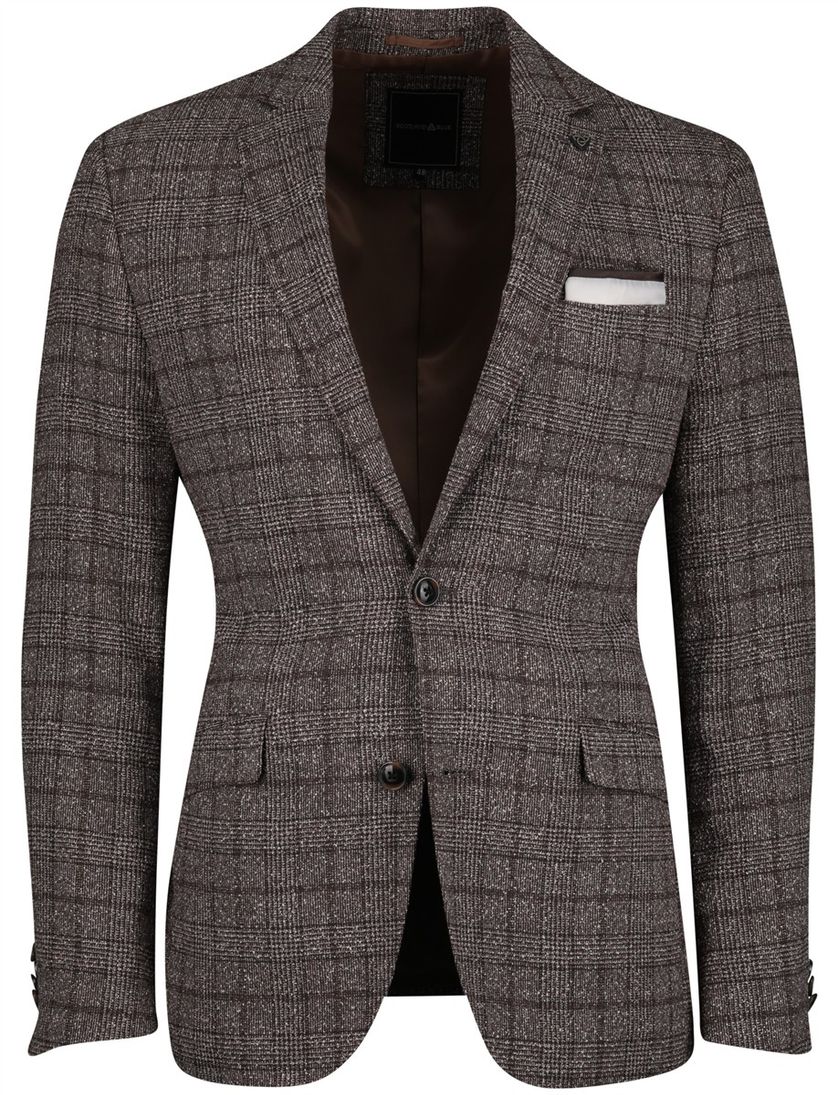 Colbert Scotland Blue bruin geruit borstzak