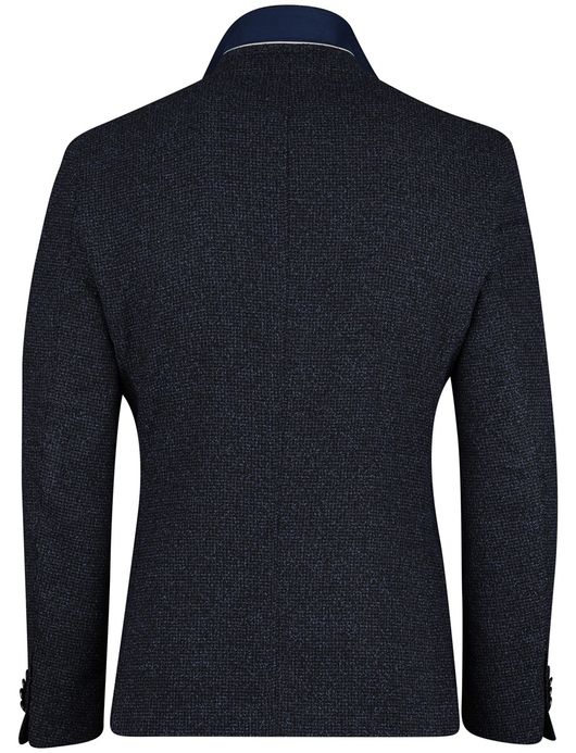 Scotland Blue Colbert donkerblauw borstzak geprint