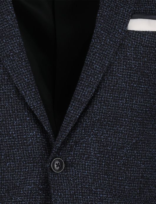 Scotland Blue Colbert donkerblauw borstzak geprint