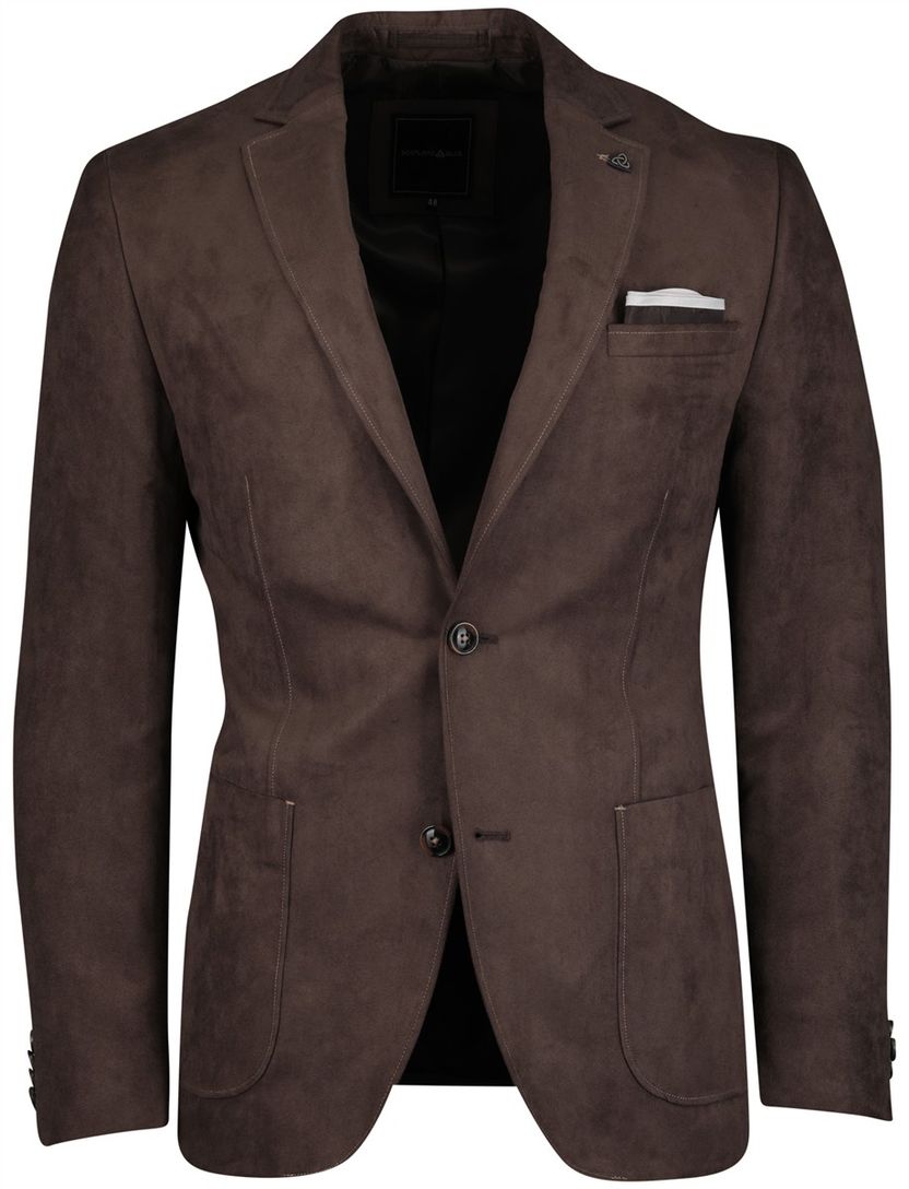 Colbert Scotland Blue Bruin suede accentstiksel