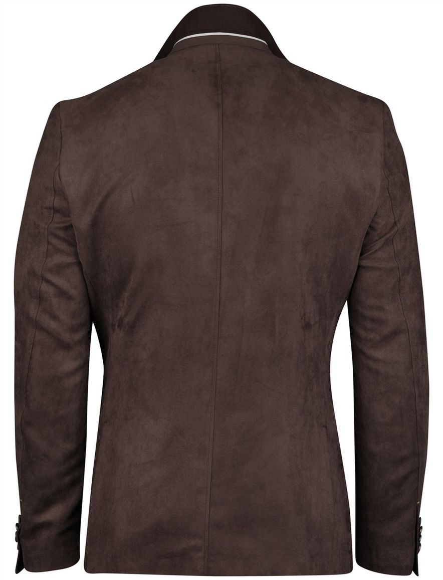 Scotland Blue Colbert Bruin suede accentstiksel