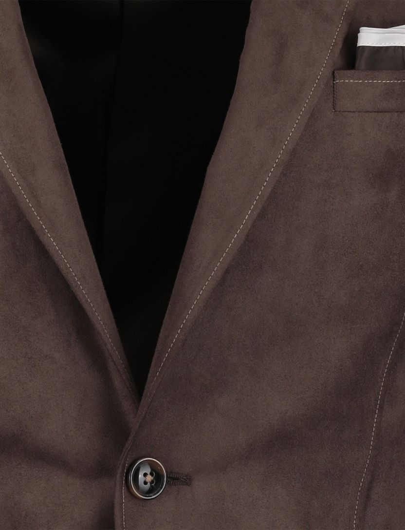 Colbert Scotland Blue Bruin suede accentstiksel